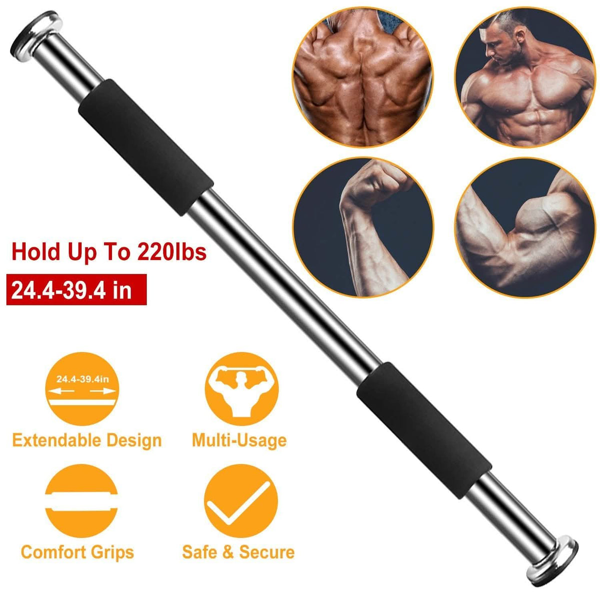 Doorway Pull Up Bar Exercise Gym Fitness & Exercise - Tophatter Daily Deals
