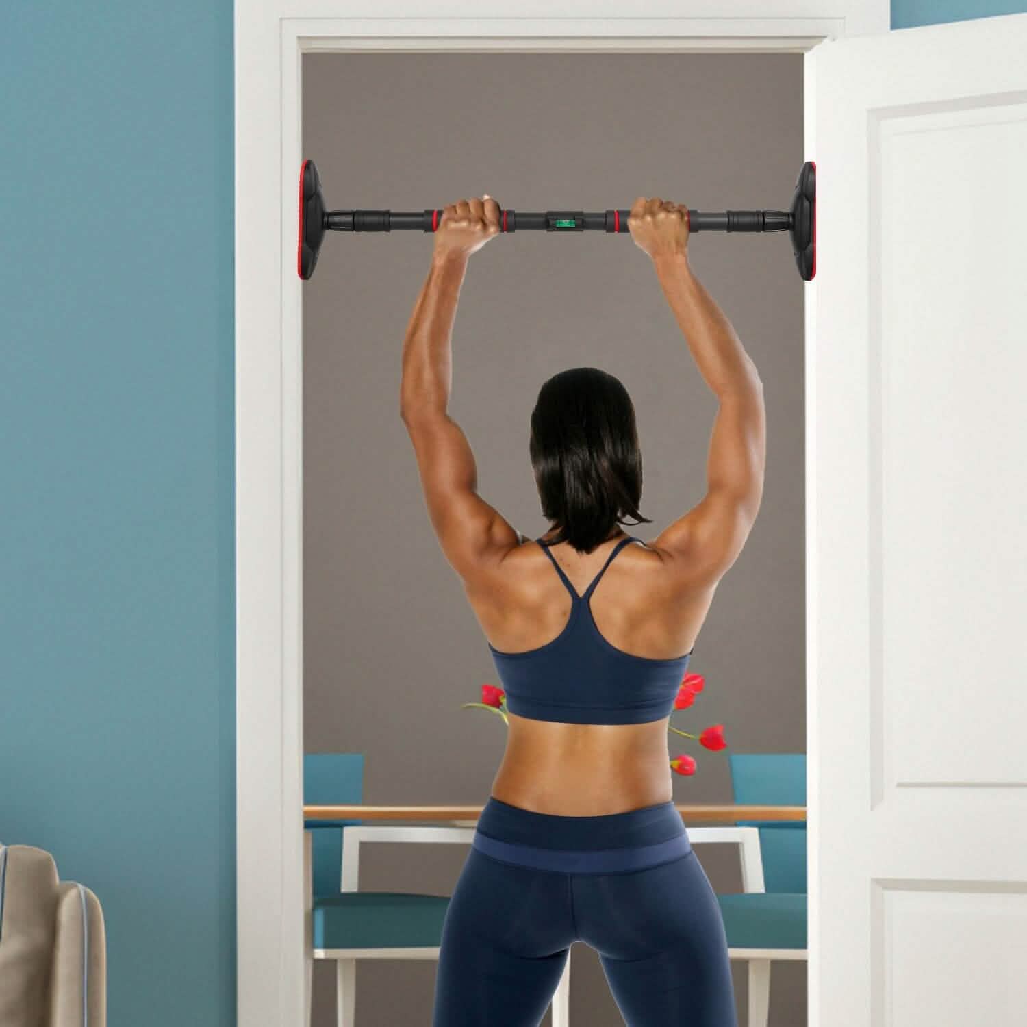 Doorway Pull Up Bar Heavy Duty with Foam Grips Level Fitness & Exercise - Tophatter Daily Deals