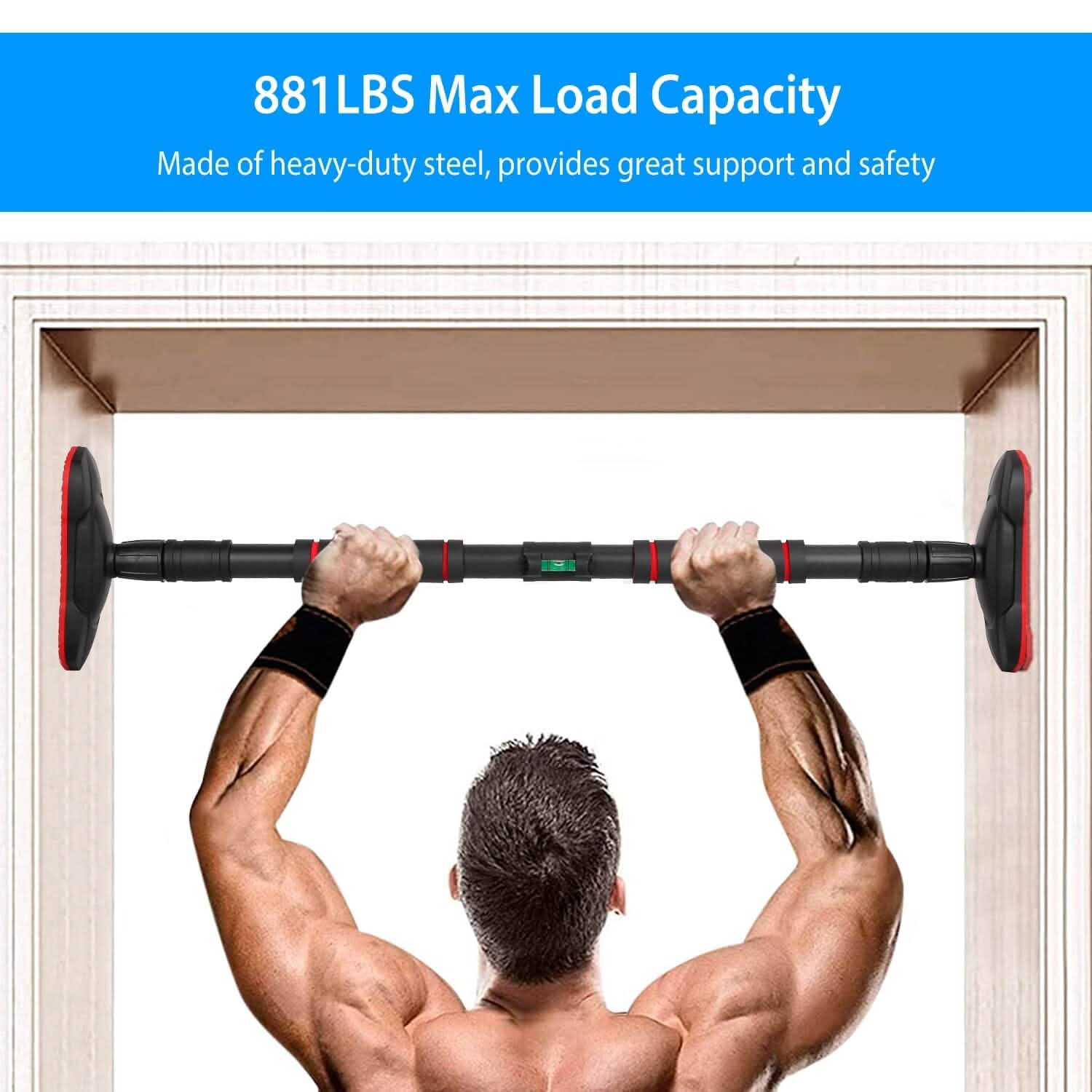 Doorway Pull Up Bar Heavy Duty with Foam Grips Level Fitness & Exercise - Tophatter Daily Deals