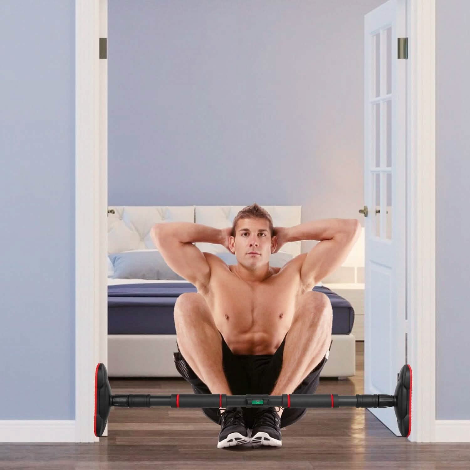 Doorway Pull Up Bar Heavy Duty with Foam Grips Level Fitness & Exercise - Tophatter Daily Deals