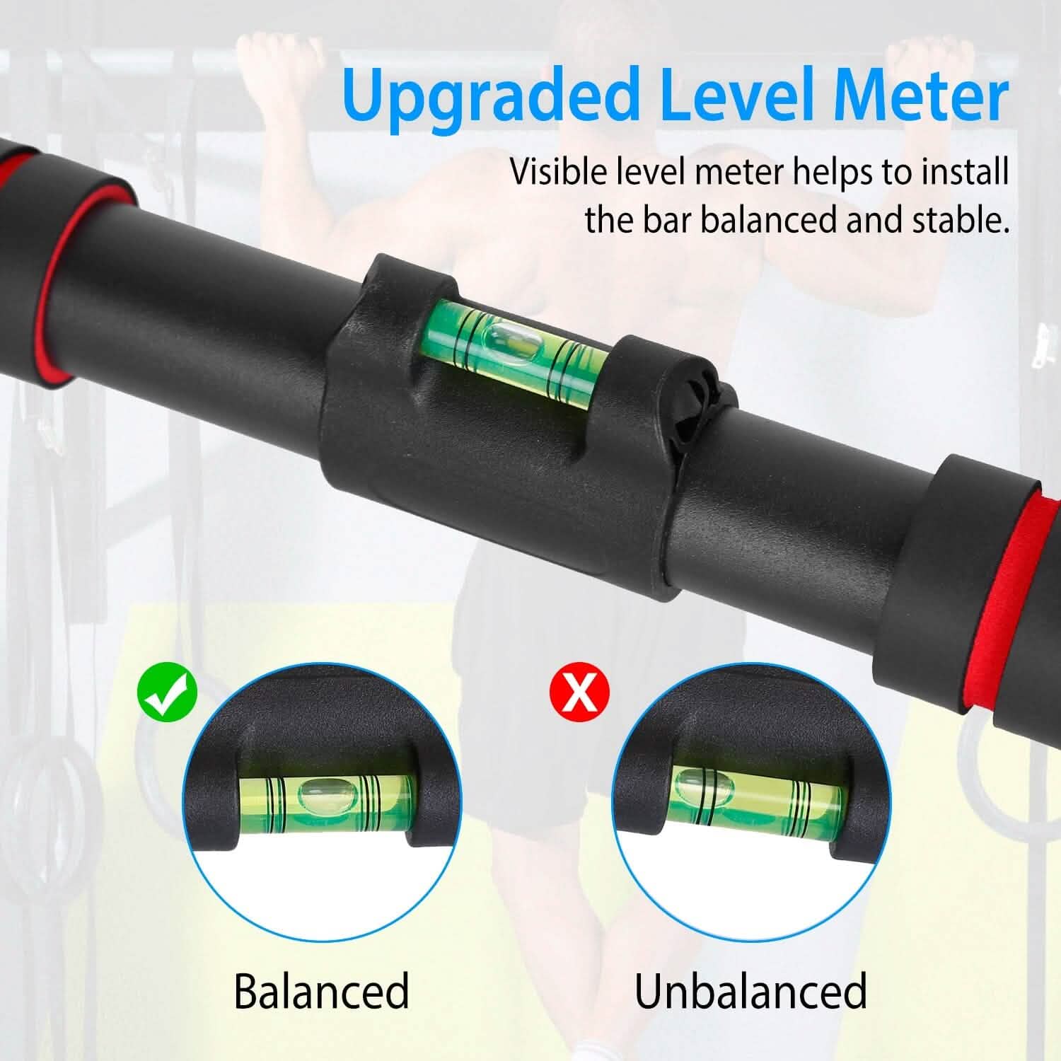 Doorway Pull Up Bar Heavy Duty with Foam Grips Level Fitness & Exercise - Tophatter Daily Deals