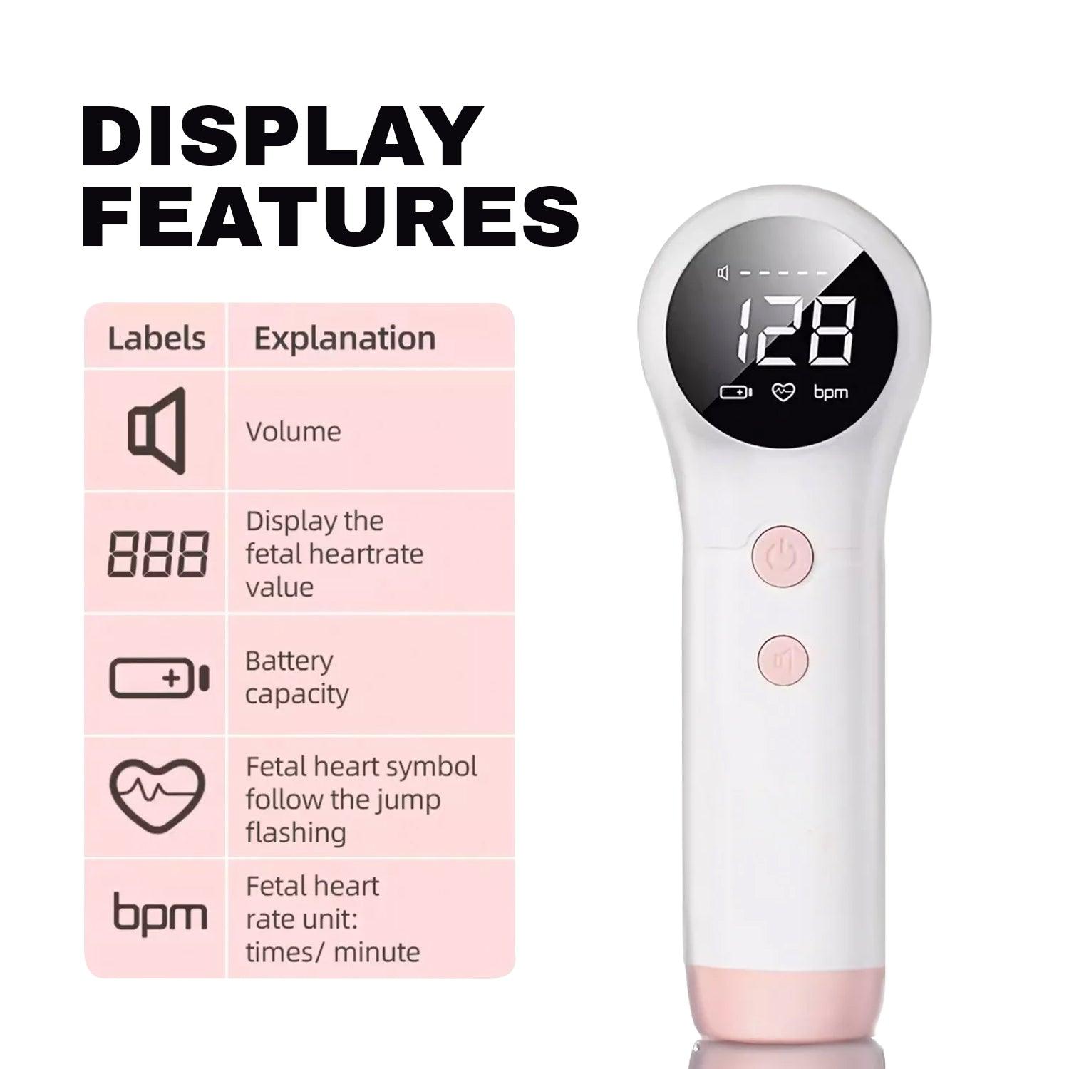 Doppler Fetal Monitor - Fetal Doppler Detector Baby Heart Beat Rate Prenatal Monitor Home Use UK Health Care - Tophatter Daily Deals