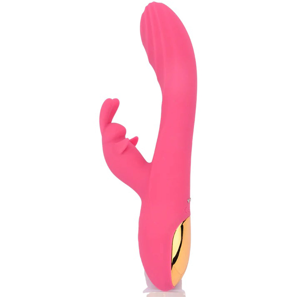 Intimately GG The GG Rabbit Vibe Bright Pink Food-Grade Silicone with Gold Accents > Vibrators > Ladies > Rabbit - Tophatter Daily Deals
