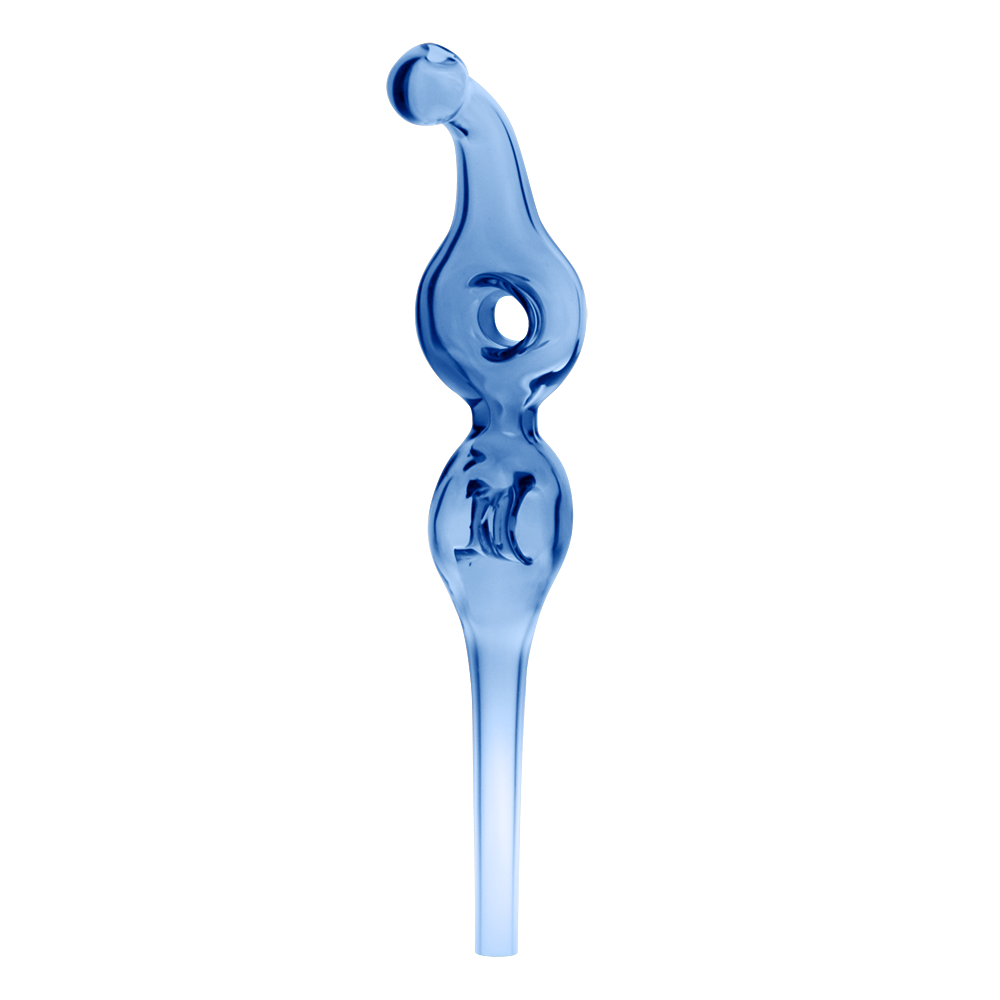 Double Donut Dab Straw Transparent Blue Glass Dab Straws - Tophatter Daily Deals