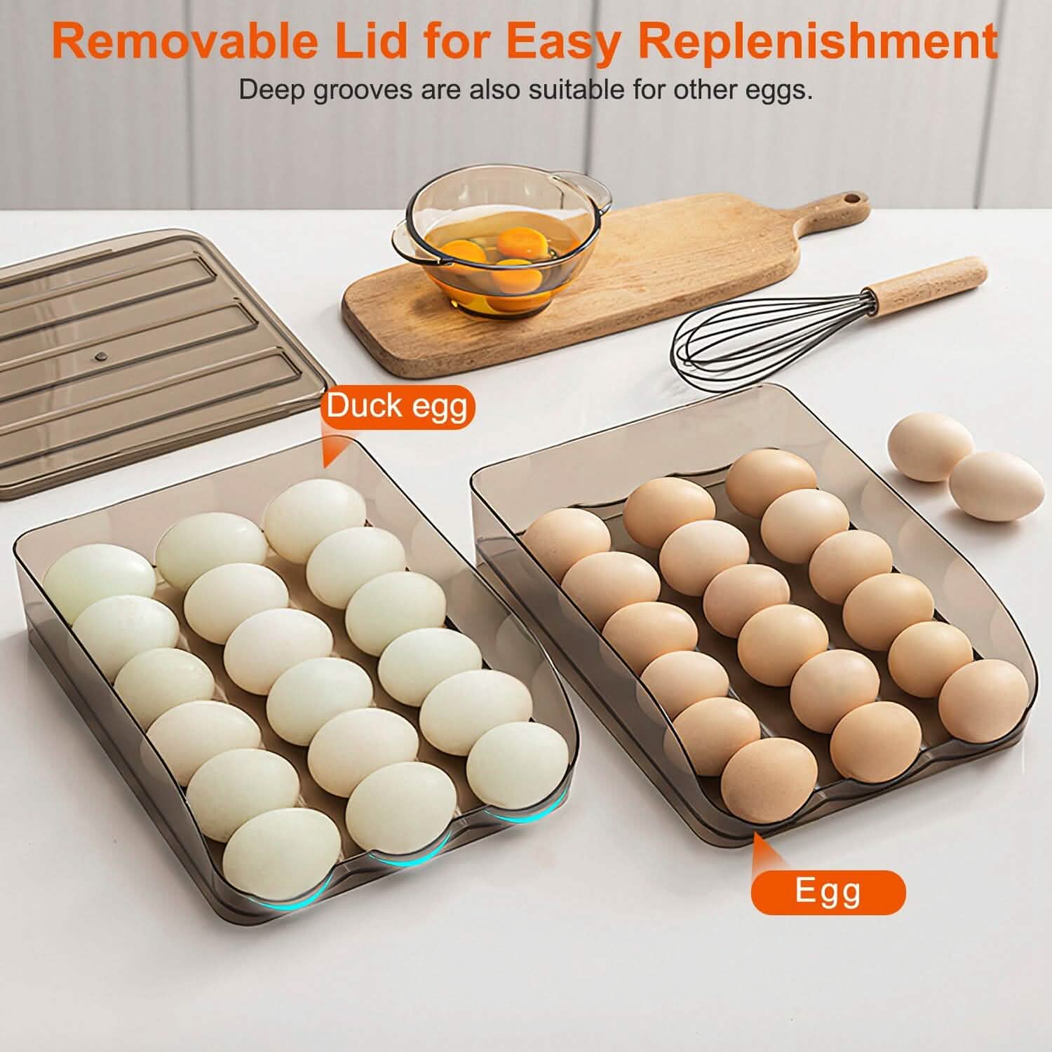 Double Layer Egg Storage for Refrigerator Kitchen Storage - Tophatter Daily Deals