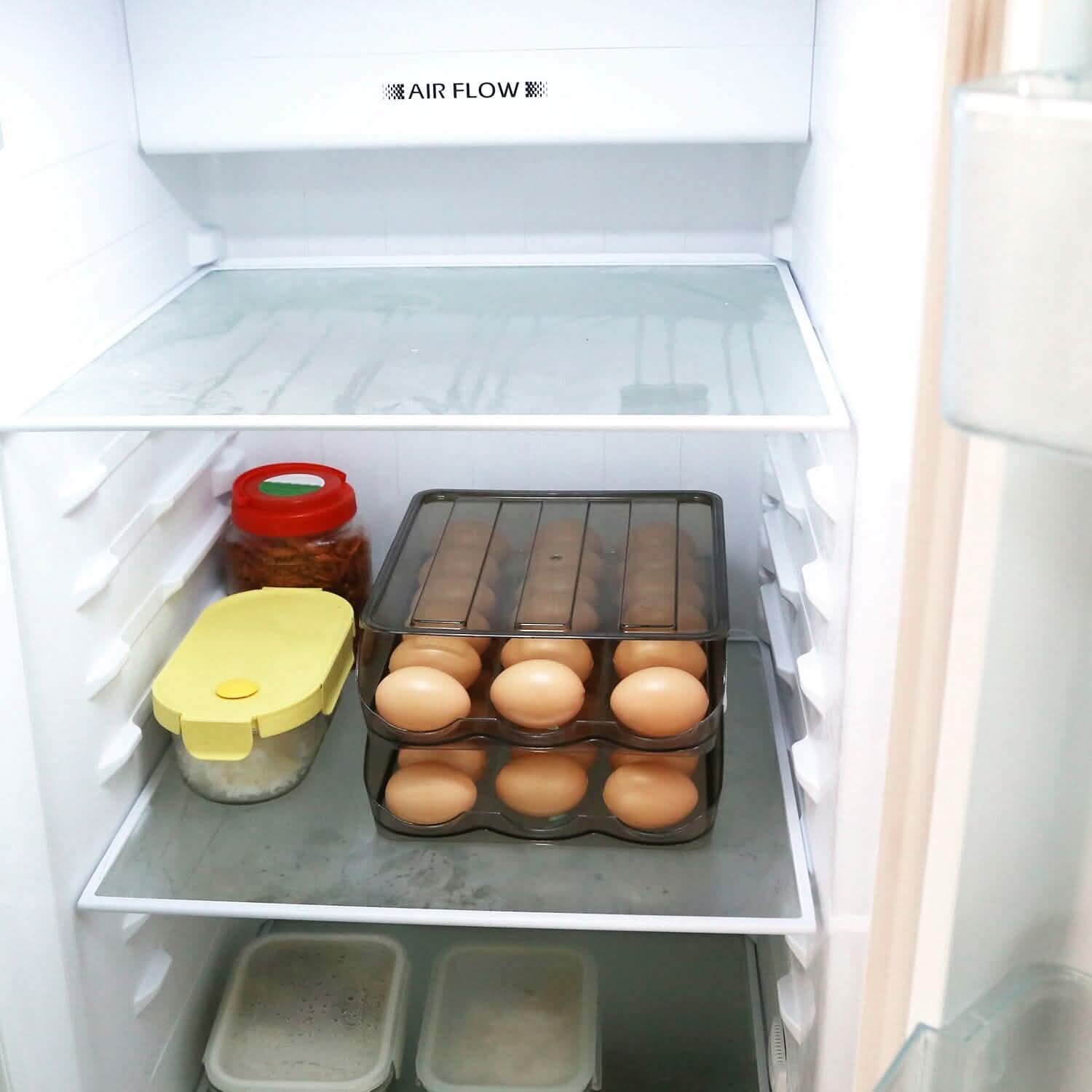 Double Layer Egg Storage for Refrigerator Kitchen Storage - Tophatter Daily Deals