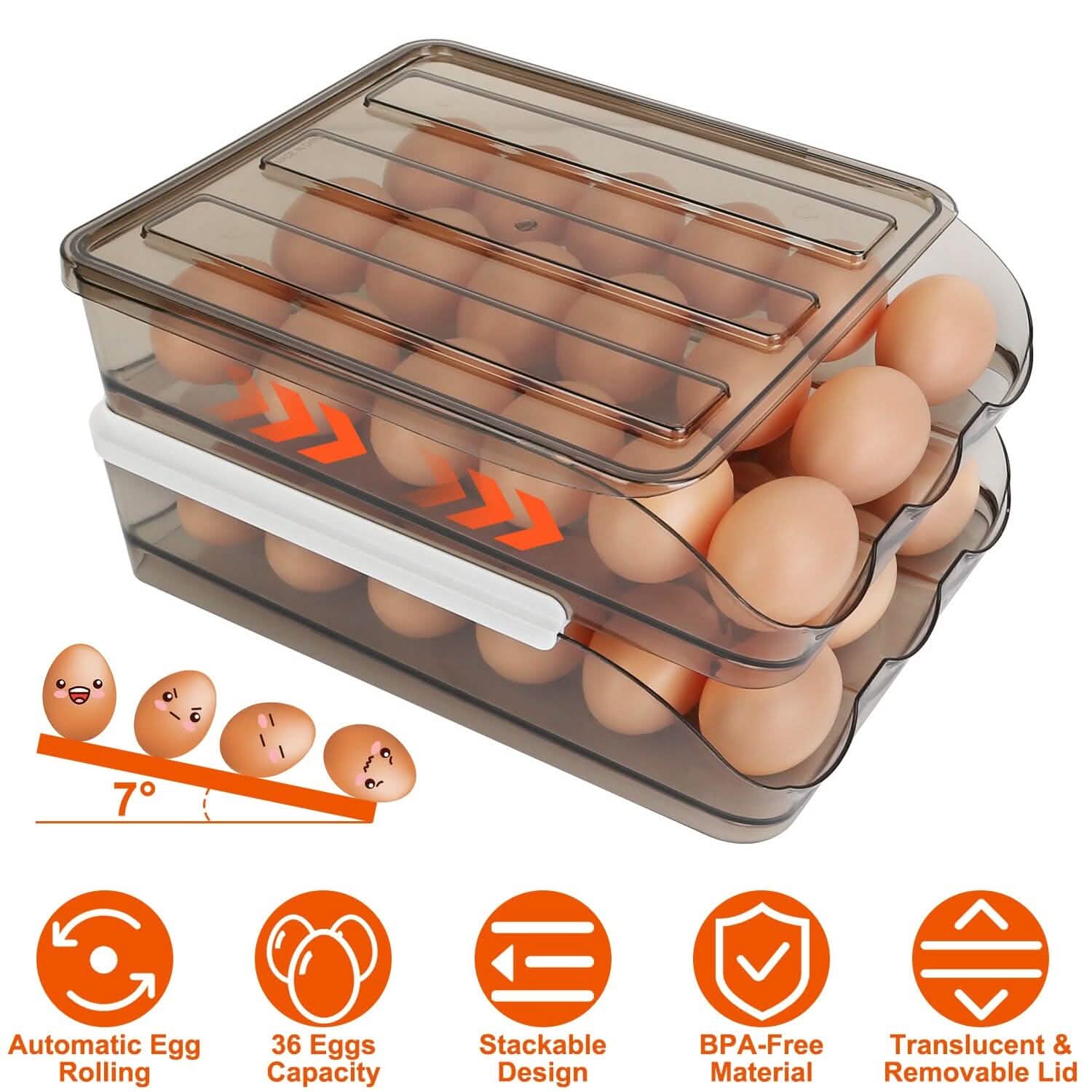 Double Layer Egg Storage for Refrigerator Kitchen Storage - Tophatter Daily Deals