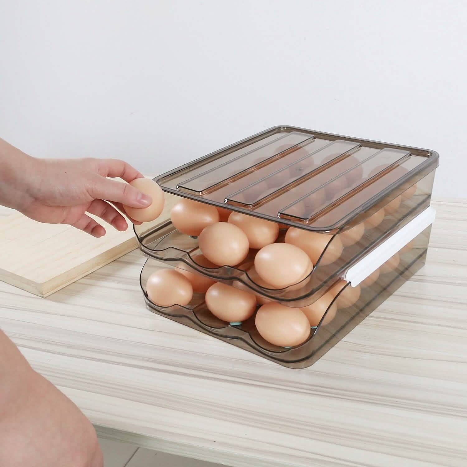 Double Layer Egg Storage for Refrigerator Kitchen Storage - Tophatter Daily Deals