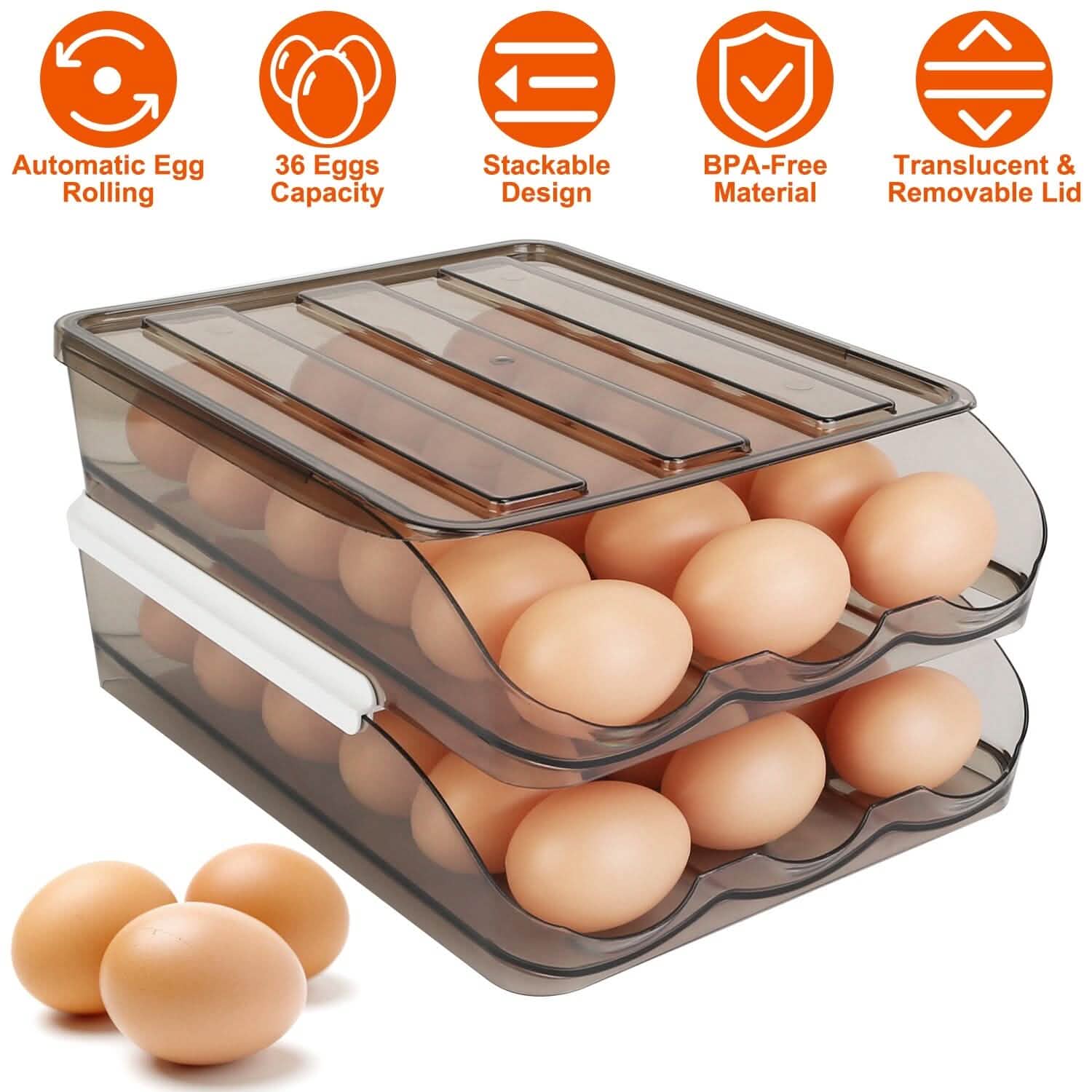Double Layer Egg Storage for Refrigerator Kitchen Storage - Tophatter Daily Deals