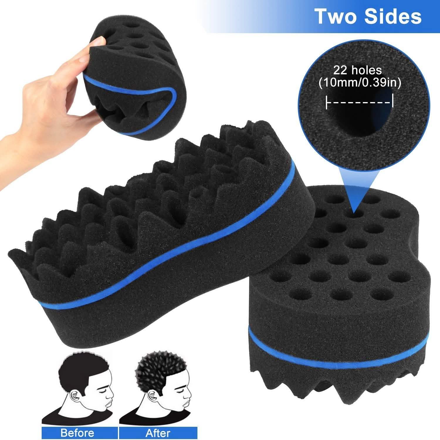 Double Sided Barber Sponge Hair Brush Comb Dreads Locking Twists Coil Men's Grooming - Tophatter Daily Deals