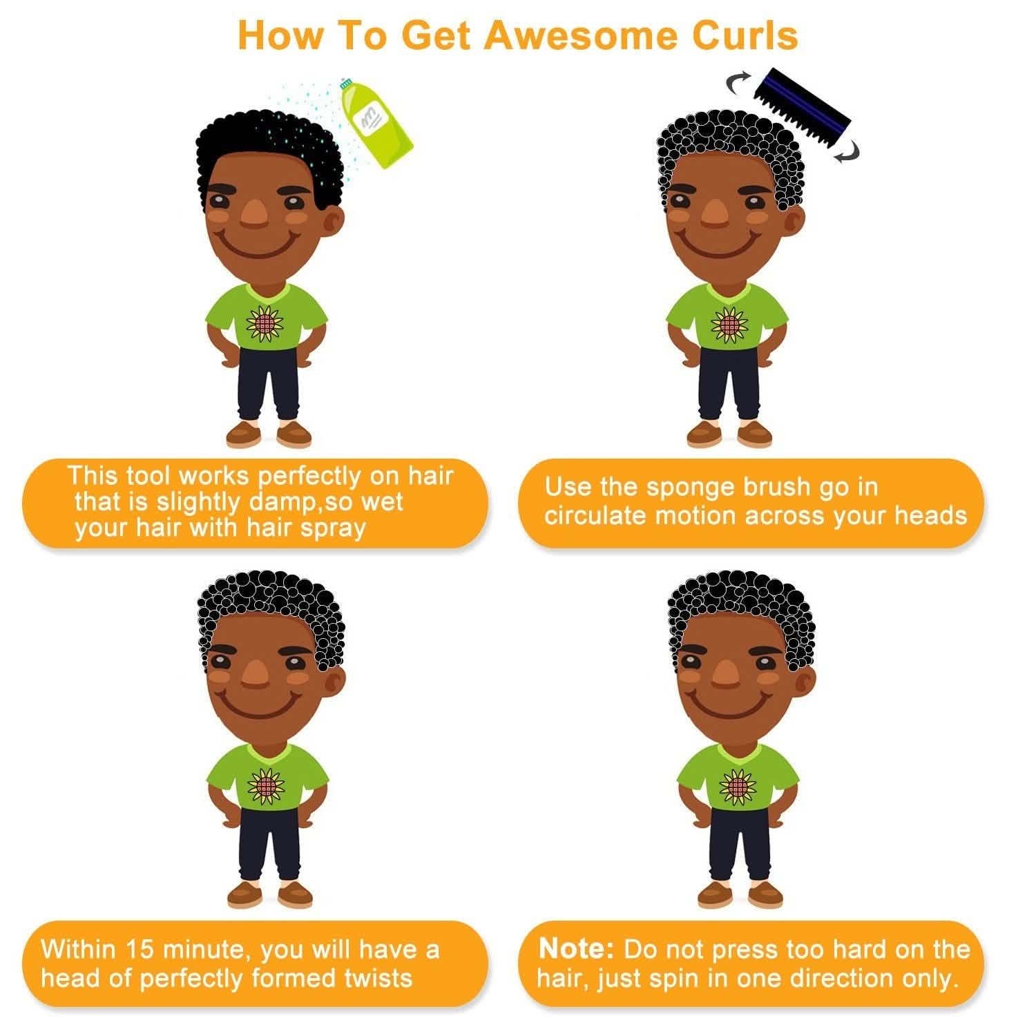 Double Sided Barber Sponge Hair Brush Comb Dreads Locking Twists Coil Men's Grooming - Tophatter Daily Deals