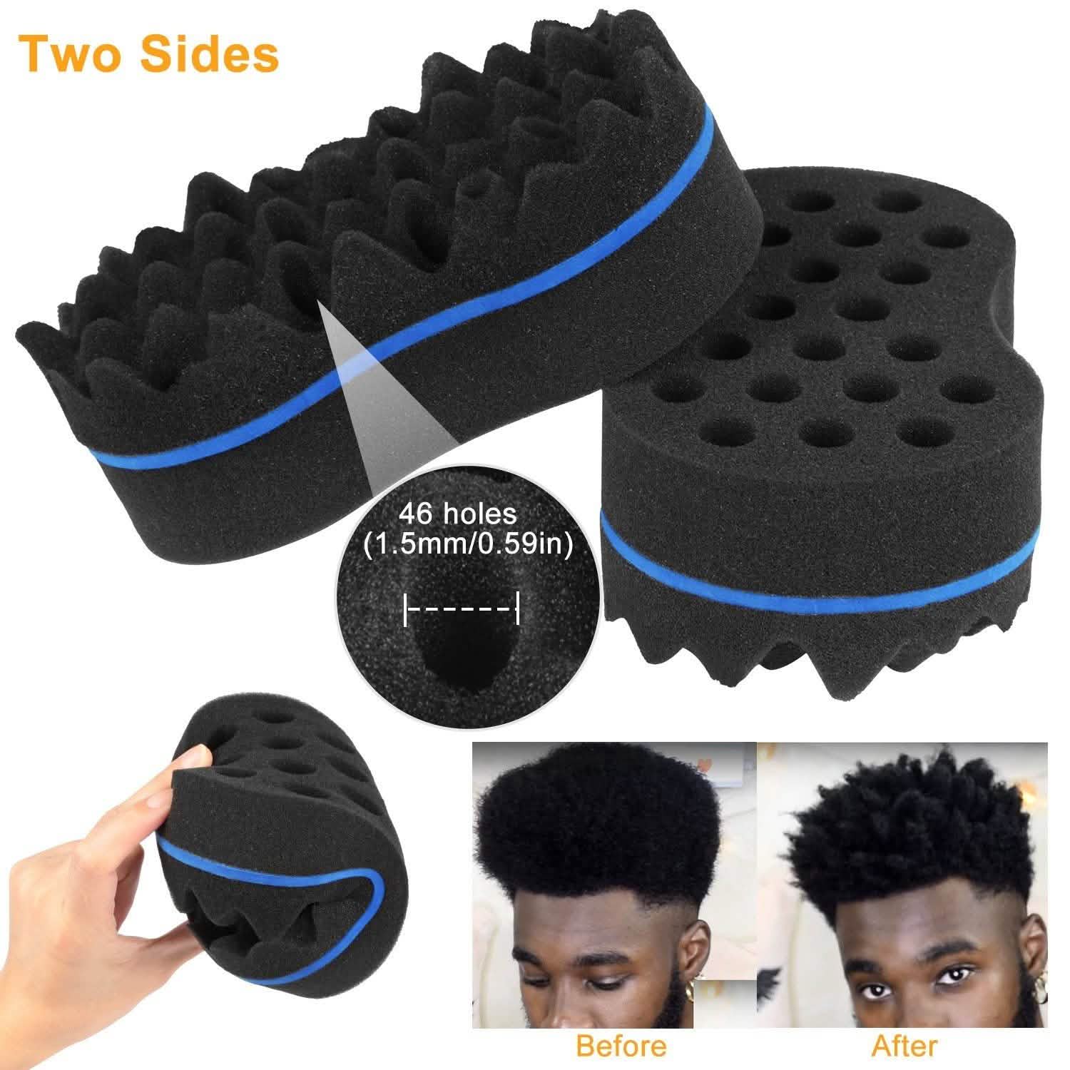 Double Sided Barber Sponge Hair Brush Comb Dreads Locking Twists Coil Men's Grooming - Tophatter Daily Deals