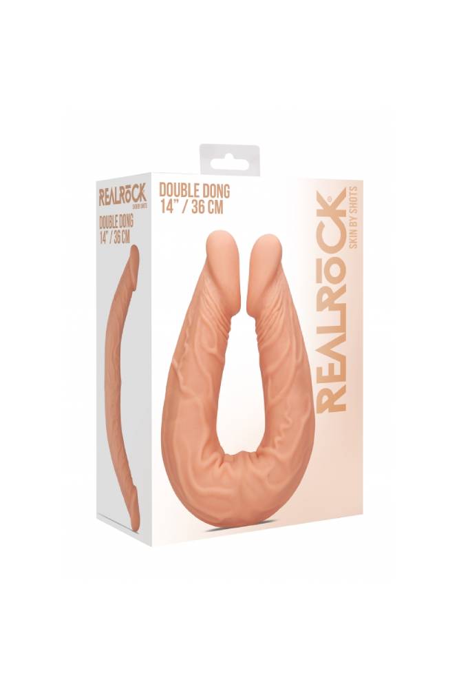 Shots Toys - RealRock Skin - 14 Inch Double Ended Dildo - Beige Sex Toy - Tophatter Daily Deals