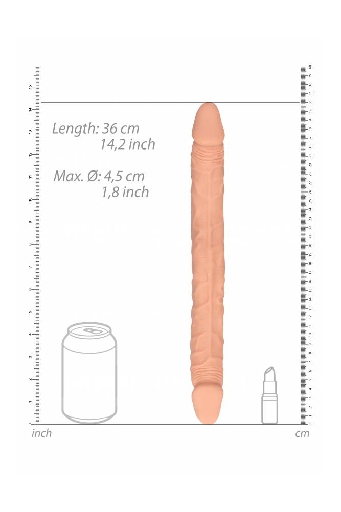 Shots Toys - RealRock Skin - 14 Inch Double Ended Dildo - Beige Sex Toy - Tophatter Daily Deals