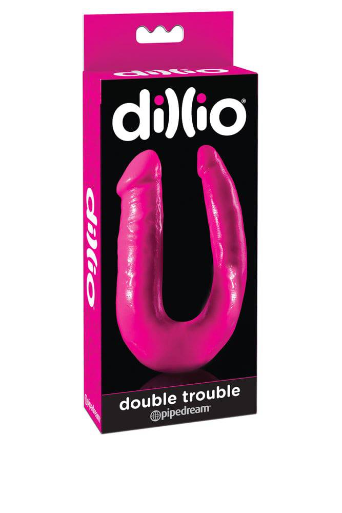 Pipedream - Dillio - Double Trouble Curved Double Ended Dildo - Pink Sex Toy - Tophatter Daily Deals