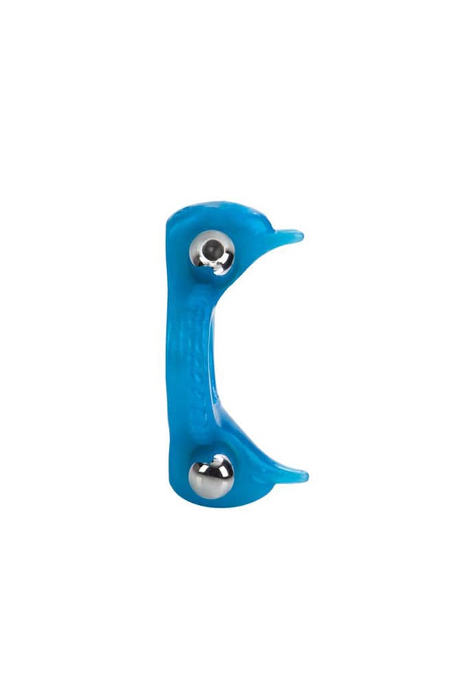 Cal Exotics - Couples Enhancer - Double Dolphin Cock Ring - Blue Sex Toy - Tophatter Daily Deals