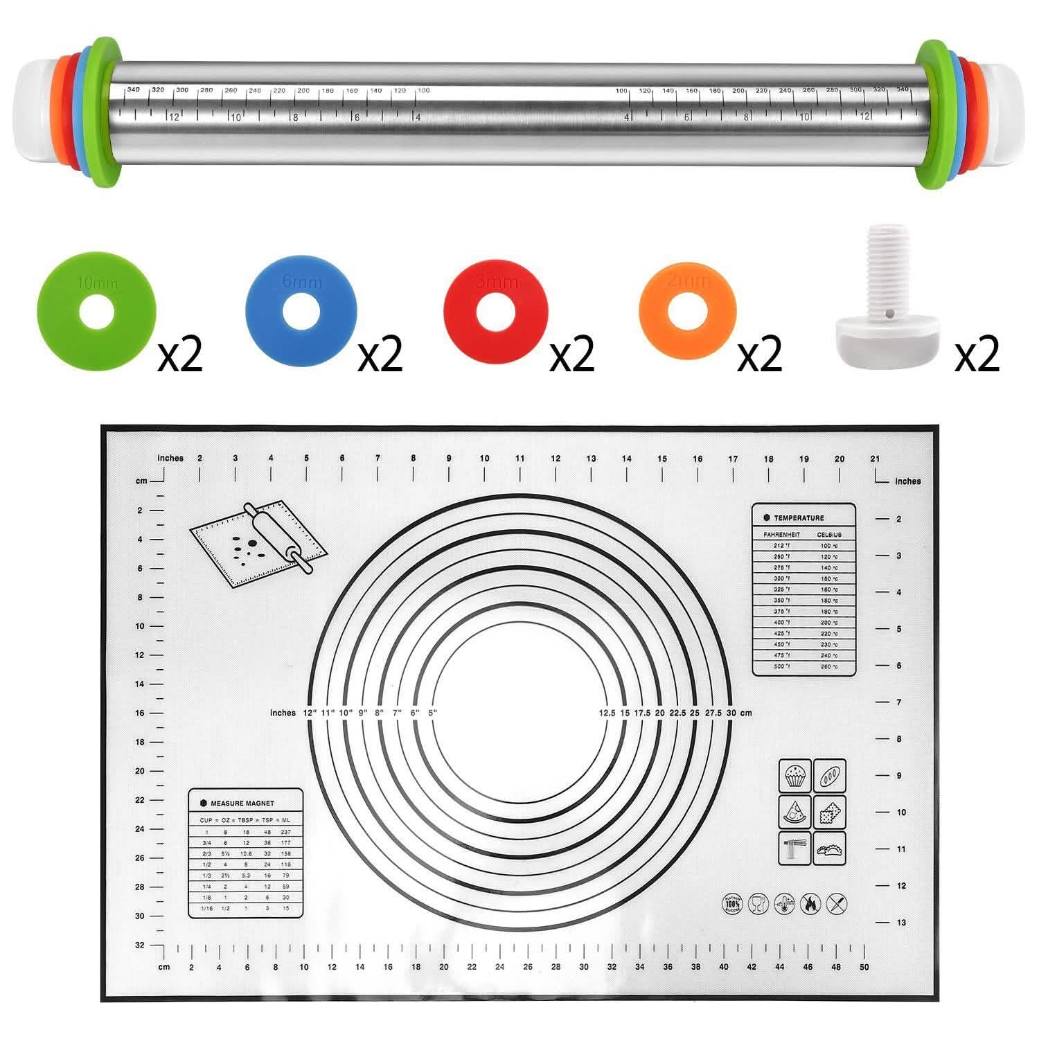 Dough Rolling Pin Dough Roller Stainless Steel Kitchen Tools & Gadgets - Tophatter Daily Deals
