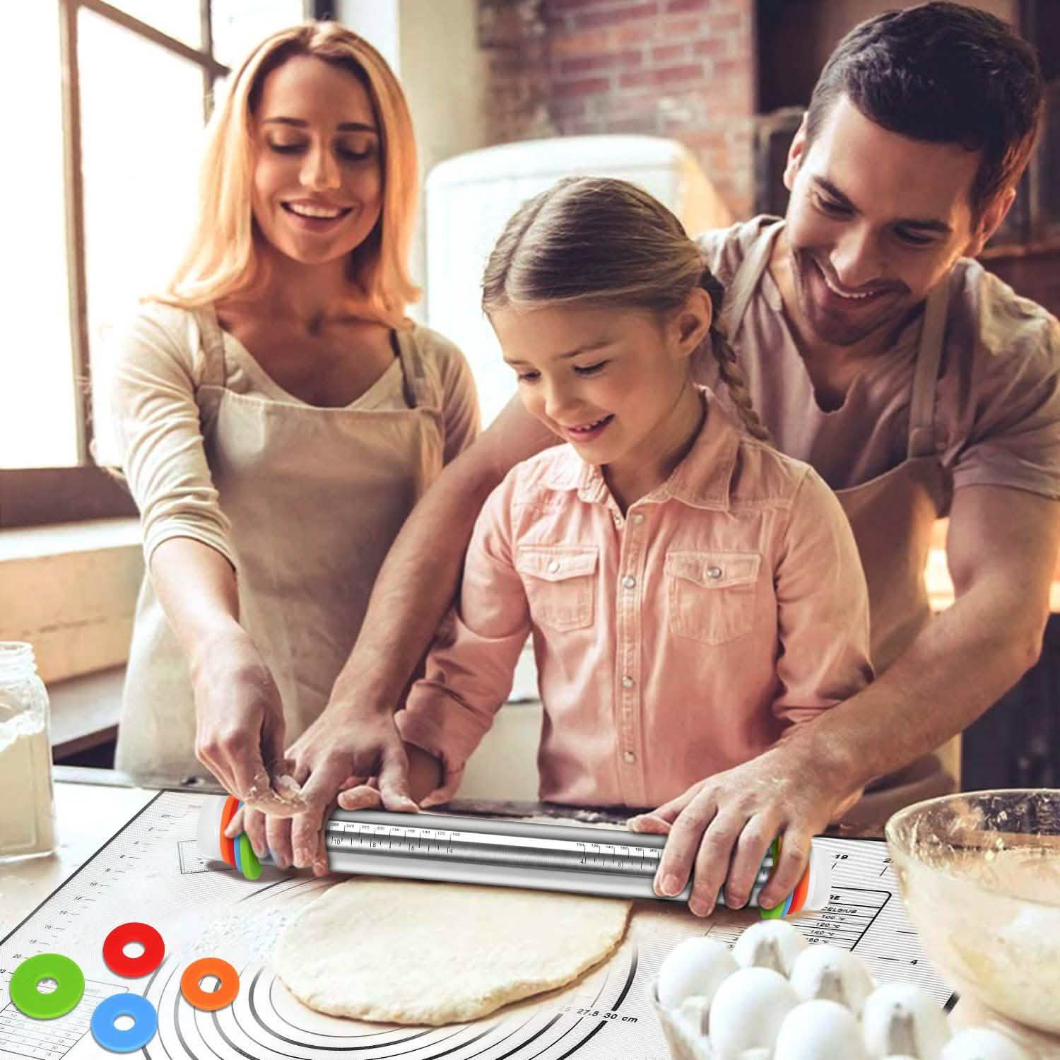 Dough Rolling Pin Dough Roller Stainless Steel Kitchen Tools & Gadgets - Tophatter Daily Deals