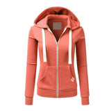 Soft Flattering Women’s Fleece Zip Hoodie - Slim, Brushed Orange - Tophatter Daily Deals