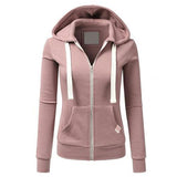 Soft Flattering Women’s Fleece Zip Hoodie - Slim, Brushed Pink - Tophatter Daily Deals
