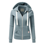 Soft Flattering Women’s Fleece Zip Hoodie - Slim, Brushed Light blue - Tophatter Daily Deals