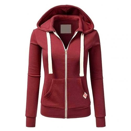 Soft Flattering Women’s Fleece Zip Hoodie - Slim, Brushed Rood - Tophatter Daily Deals