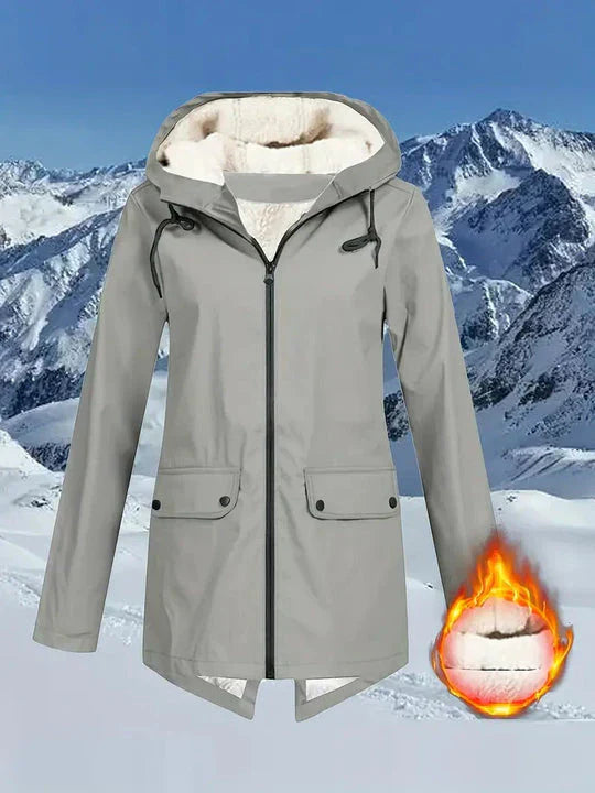 Waterproof Cozy Women’s Jacket – Fleece Lined Parka Coat Gray - Tophatter Daily Deals
