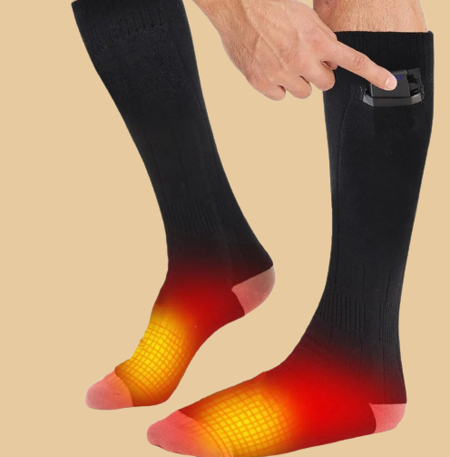 Heated Socks Rechargeable One Size Winter 8 Hour Warmth - Tophatter Daily Deals