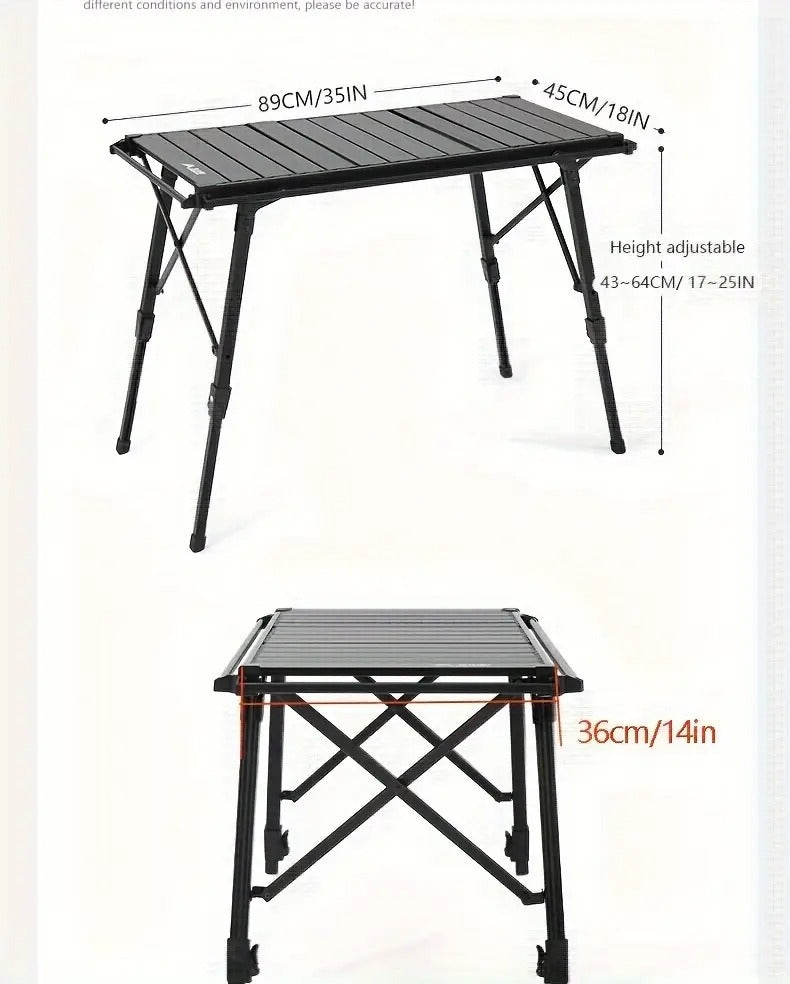 Portable Aluminum Camping Table Adjustable Height Outdoor Recreation > Camping > Camp Furniture - Tophatter Daily Deals