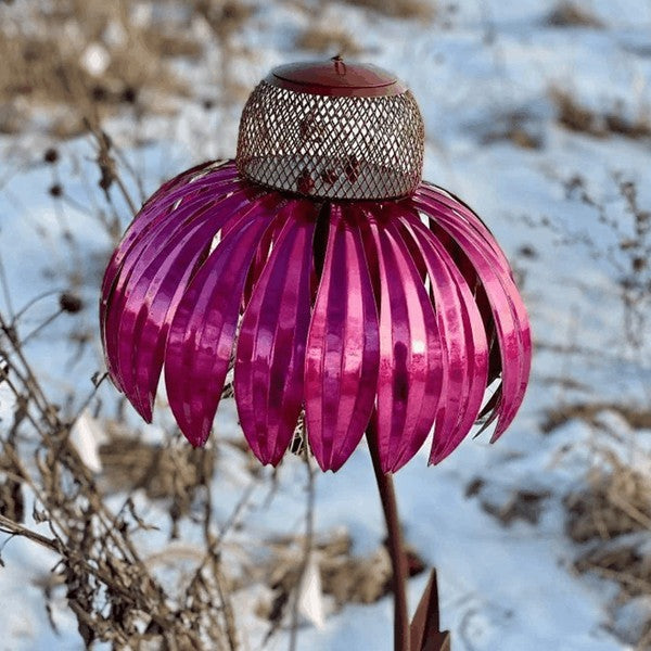Coneflower Bird Feeder Metal Garden Decor Fall 2025 - Tophatter Daily Deals
