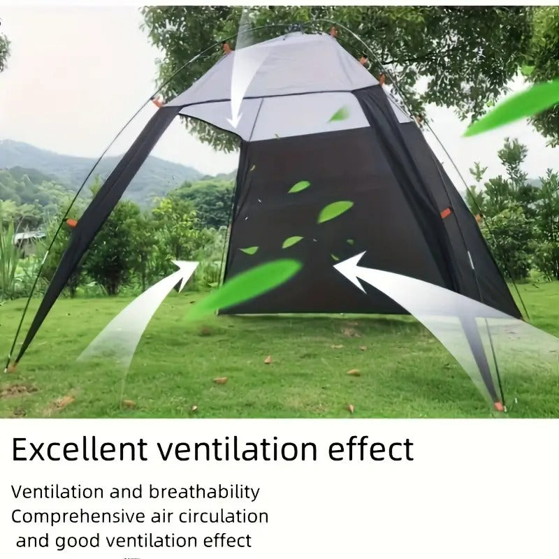 4-Person Canopy Triangle Beach Tent Sun Shelter Camping & Hiking > Tents & Camp Furniture - Tophatter Daily Deals