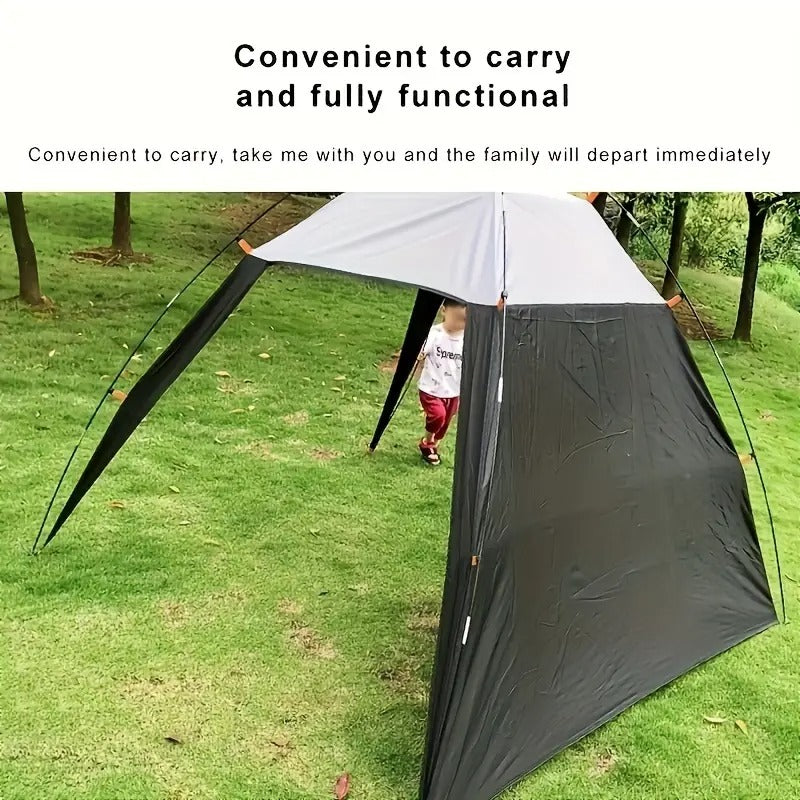 4-Person Canopy Triangle Beach Tent Sun Shelter Camping & Hiking > Tents & Camp Furniture - Tophatter Daily Deals