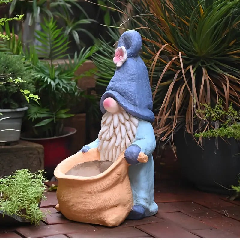 Gnome Garden Statue Planter with Drainage Hole Lawn Ornaments & Garden Sculptures - Tophatter Daily Deals