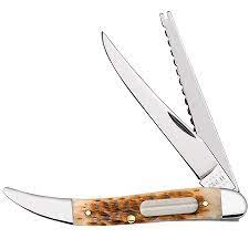 Case - Fishing Knife in Amber Jig Bone - Medium Toothpick - 10726 Knives - Tophatter Daily Deals