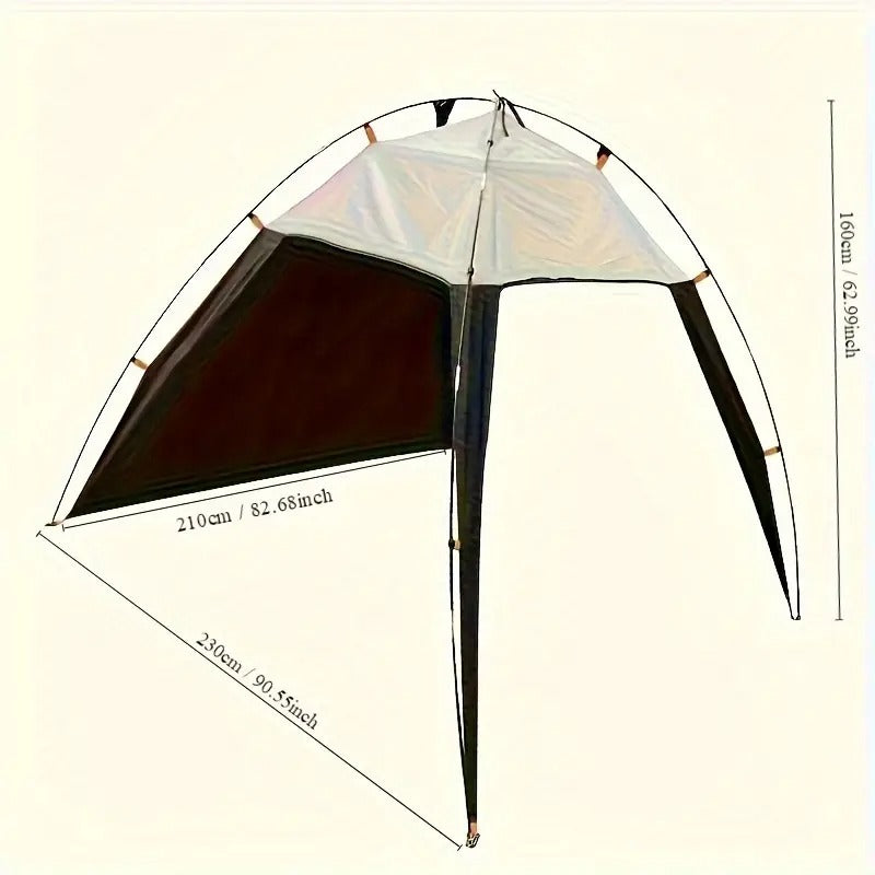 4-Person Canopy Triangle Beach Tent Sun Shelter Camping & Hiking > Tents & Camp Furniture - Tophatter Daily Deals