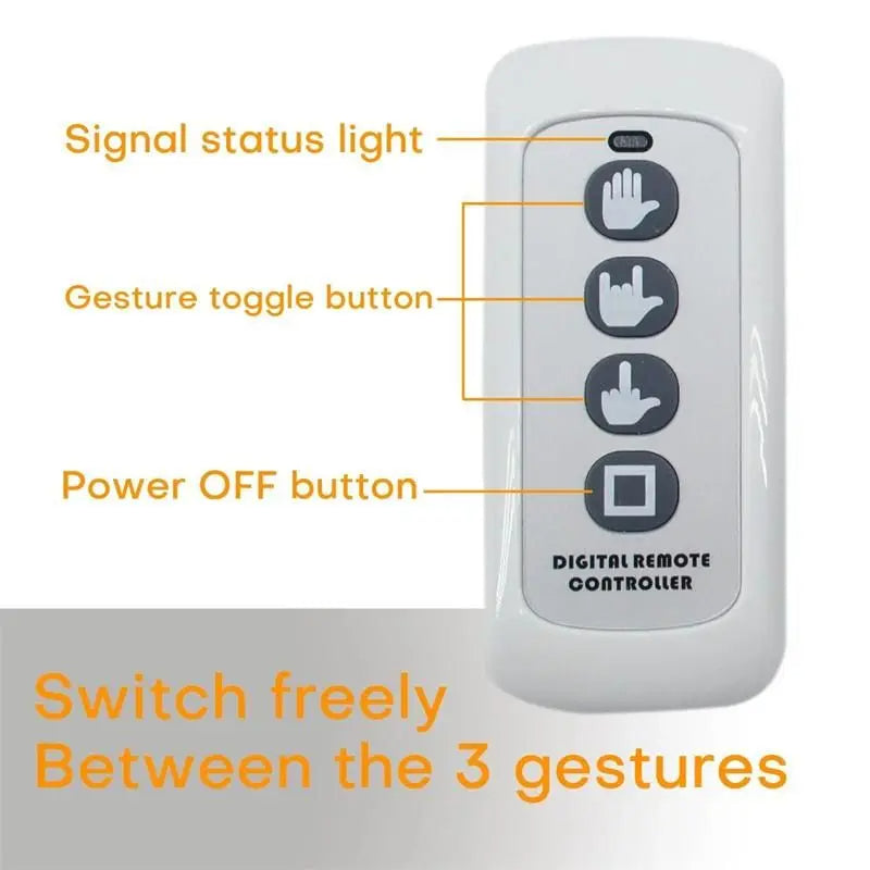 Middle Finger Gesture Light with Remote Funny Finger Car Light Road Rage Signs Hand Lamp Sticker Glow Panel For car Window - Tophatter Daily Deals