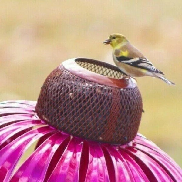 Coneflower Bird Feeder Metal Garden Decor Fall 2025 - Tophatter Daily Deals