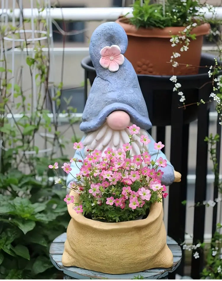 Gnome Garden Statue Planter with Drainage Hole Lawn Ornaments & Garden Sculptures - Tophatter Daily Deals
