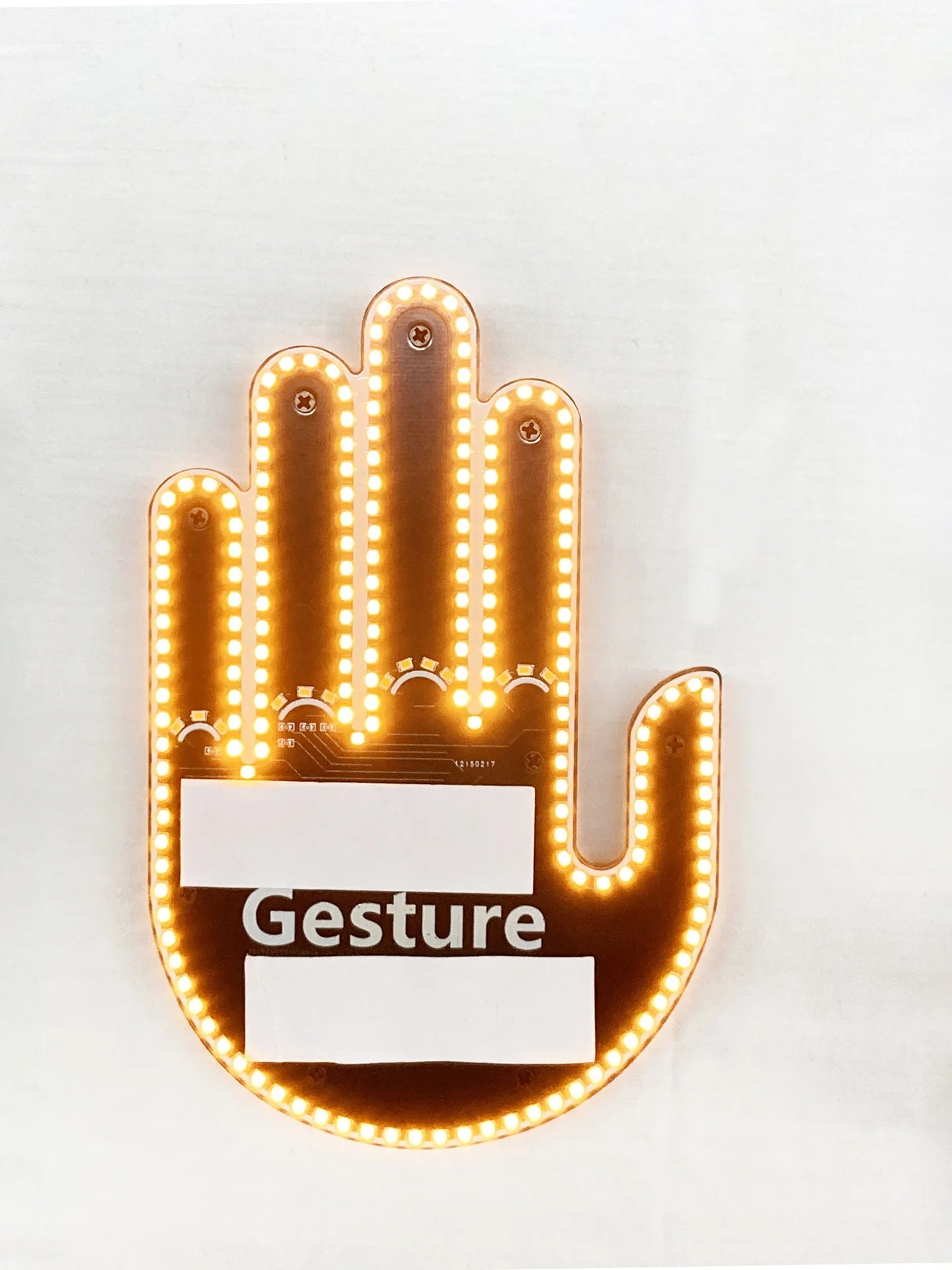 Middle Finger Gesture Light with Remote Funny Finger Car Light Road Rage Signs Hand Lamp Sticker Glow Panel For car Window - Tophatter Daily Deals