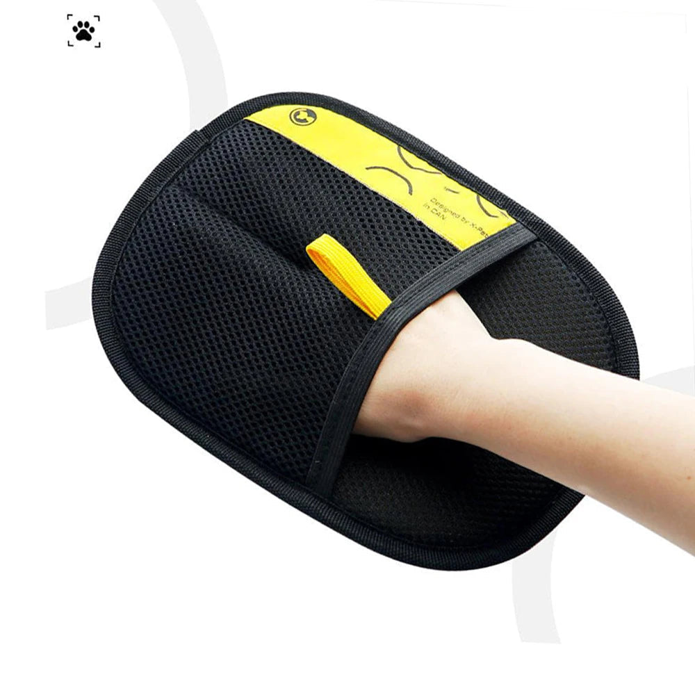 Pet Grooming Gloves Double Sided Massage Fur Remover - Tophatter Daily Deals