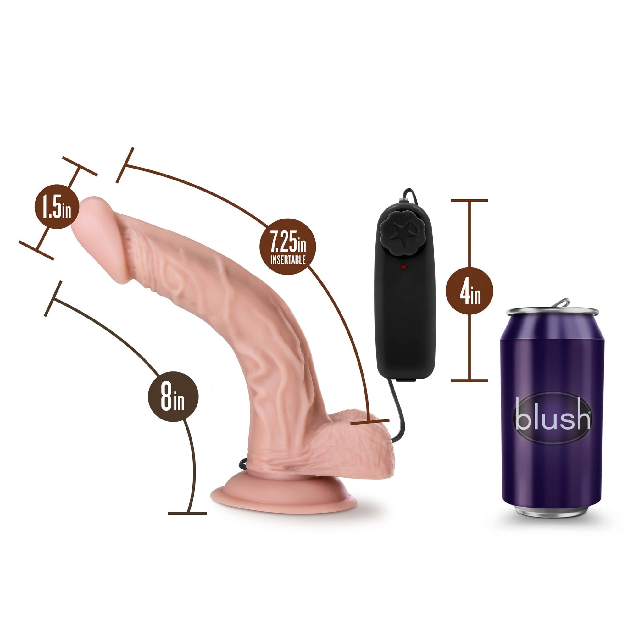 Dr Skin Dr Sean 8 Inch Vibrating Cock with Suction Cup in Vanilla > Vibrators > Realistic Vibrators - Tophatter Daily Deals