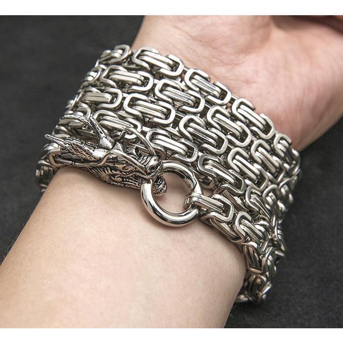 Dragon Head Full Stainless Steel Self Defense Bracelet Jewelry Self Defense Jewelry - Tophatter Daily Deals