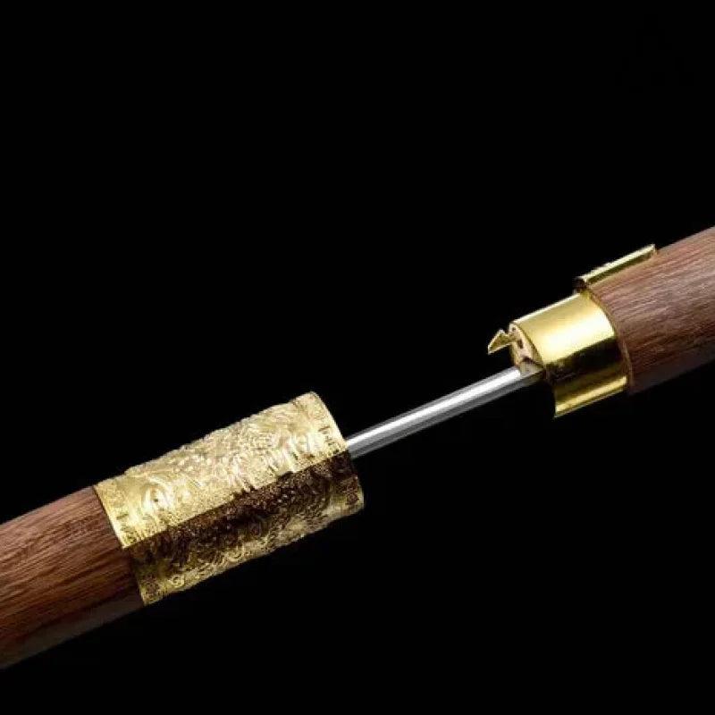 Dragon Pattern Alloy Gold Stainless Steel Cane Sword(US ONLY）-GS65 Pocket Knives - Tophatter Daily Deals
