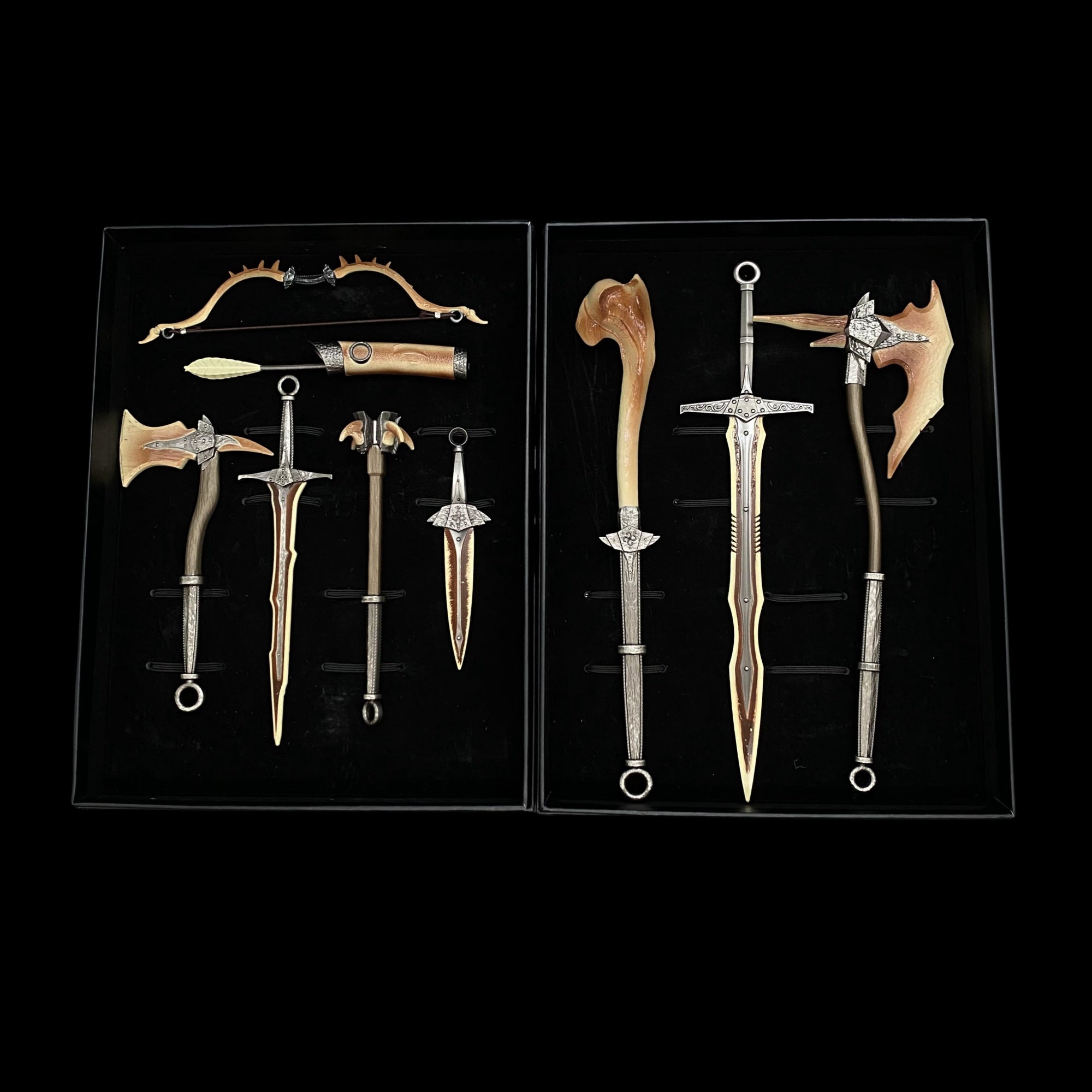 1/6 Scale Skyrim Dragon Bone Weapon Metal Miniatures 8 In 1 Pack - Tophatter Daily Deals