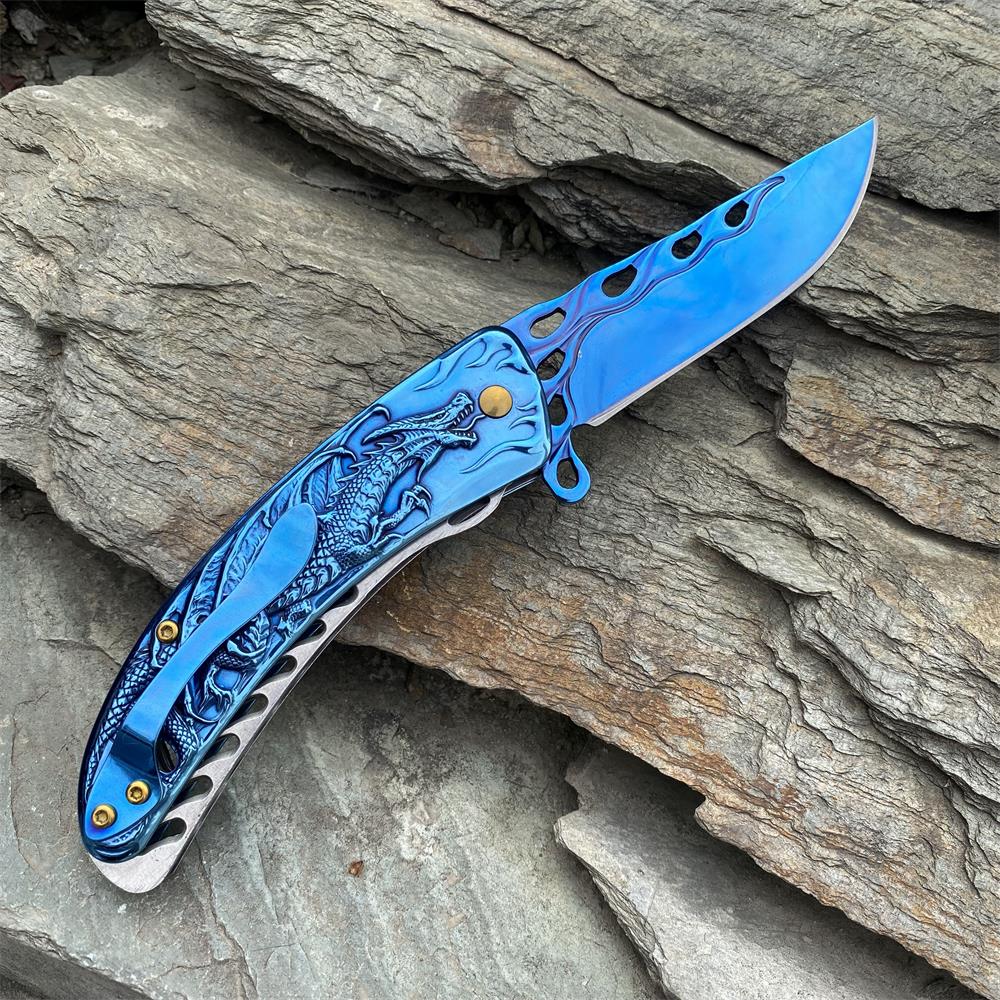 3D Western Dragon Folding Knife - Tophatter Daily Deals