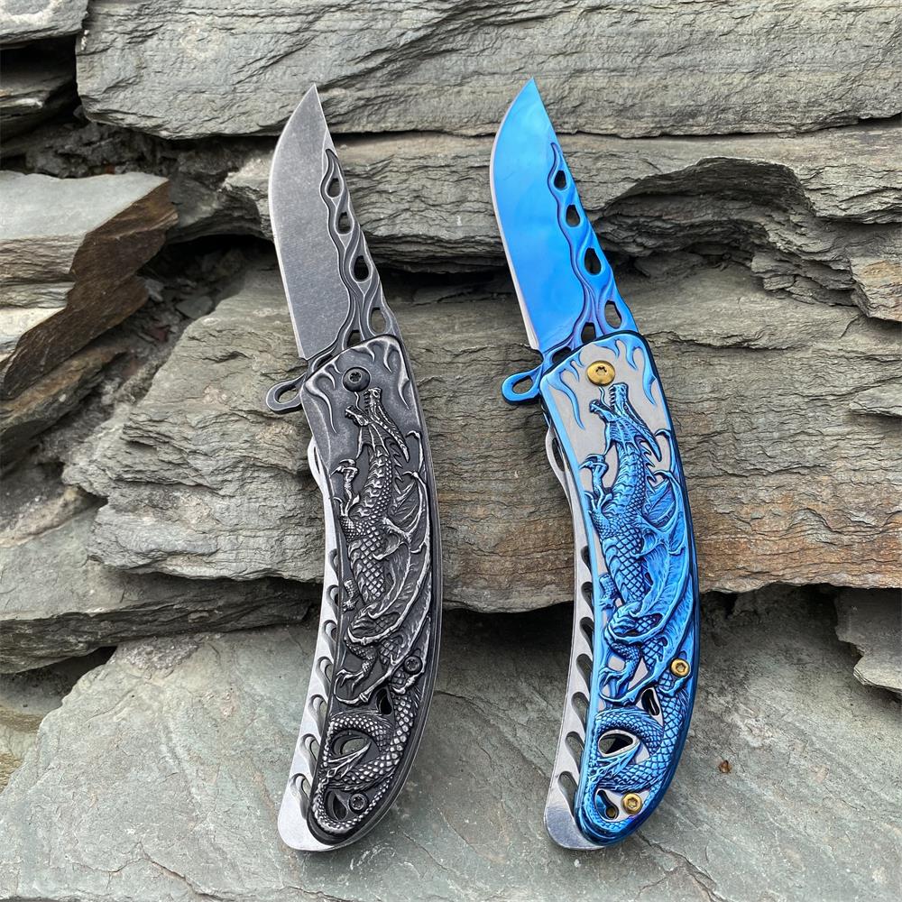 3D Western Dragon Folding Knife - Tophatter Daily Deals