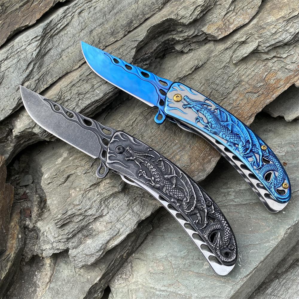 3D Western Dragon Folding Knife - Tophatter Daily Deals