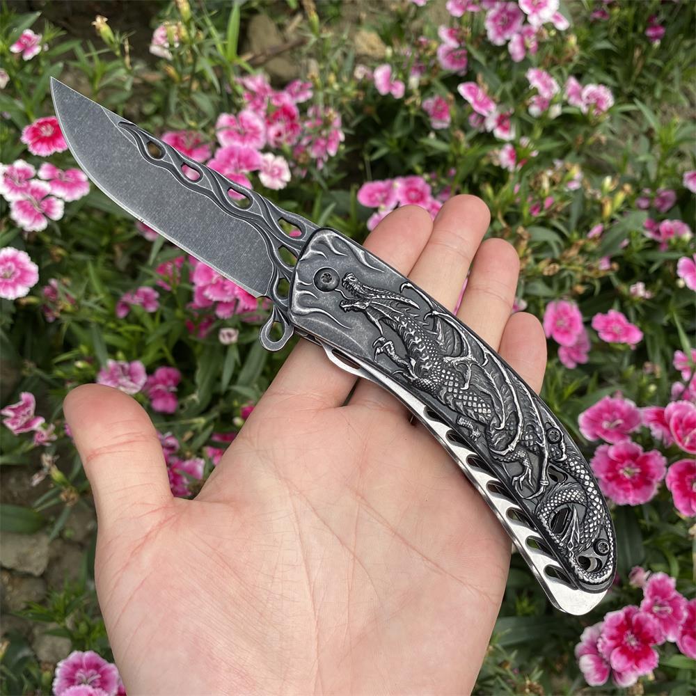 3D Western Dragon Folding Knife - Tophatter Daily Deals