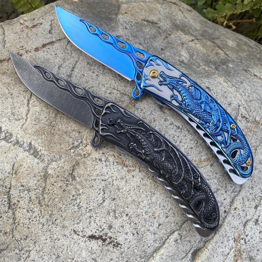 3D Western Dragon Folding Knife - Tophatter Daily Deals