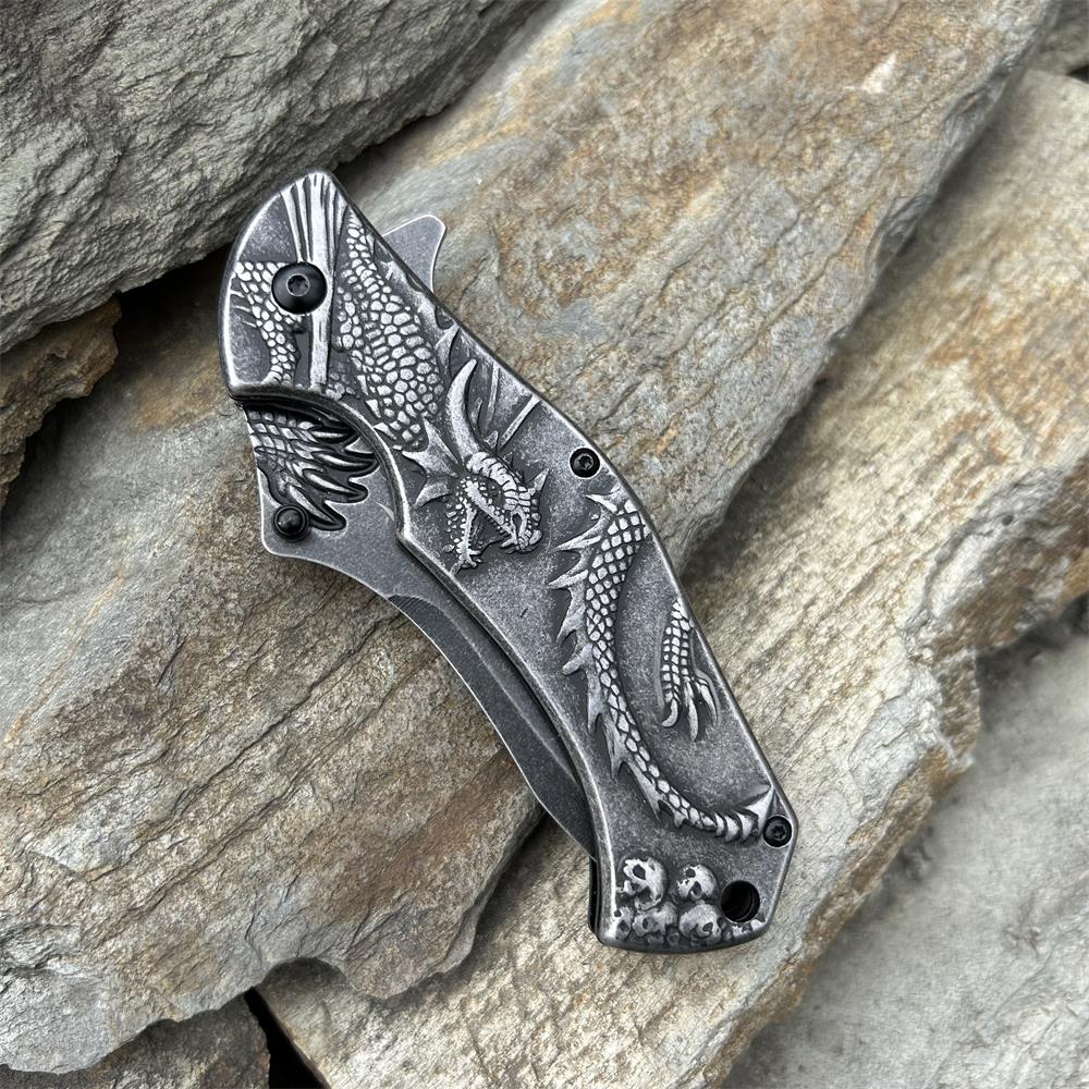 Evil Dragon Relief Folding Knife - Tophatter Daily Deals